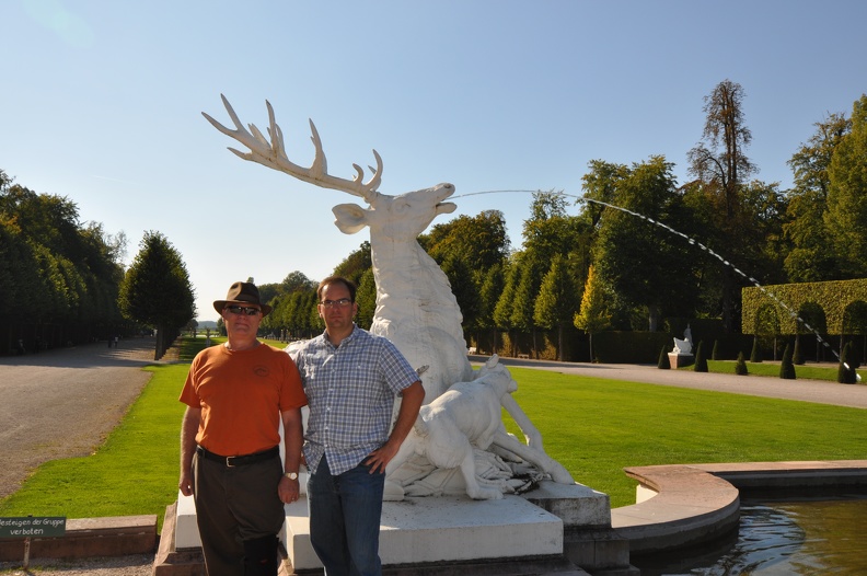 36 Doug and his Dad with the Stag Statue.JPG